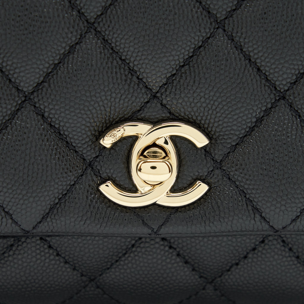 CHANEL MINI COCO HANDLE CAVIAR BLACK LGHW