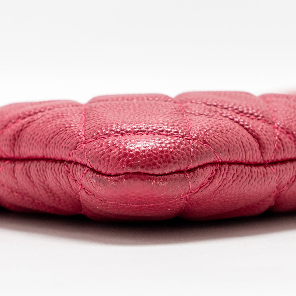 CHANEL LARGE BOY O CASE ZIP POUCH CAVIAR PINK LGHW