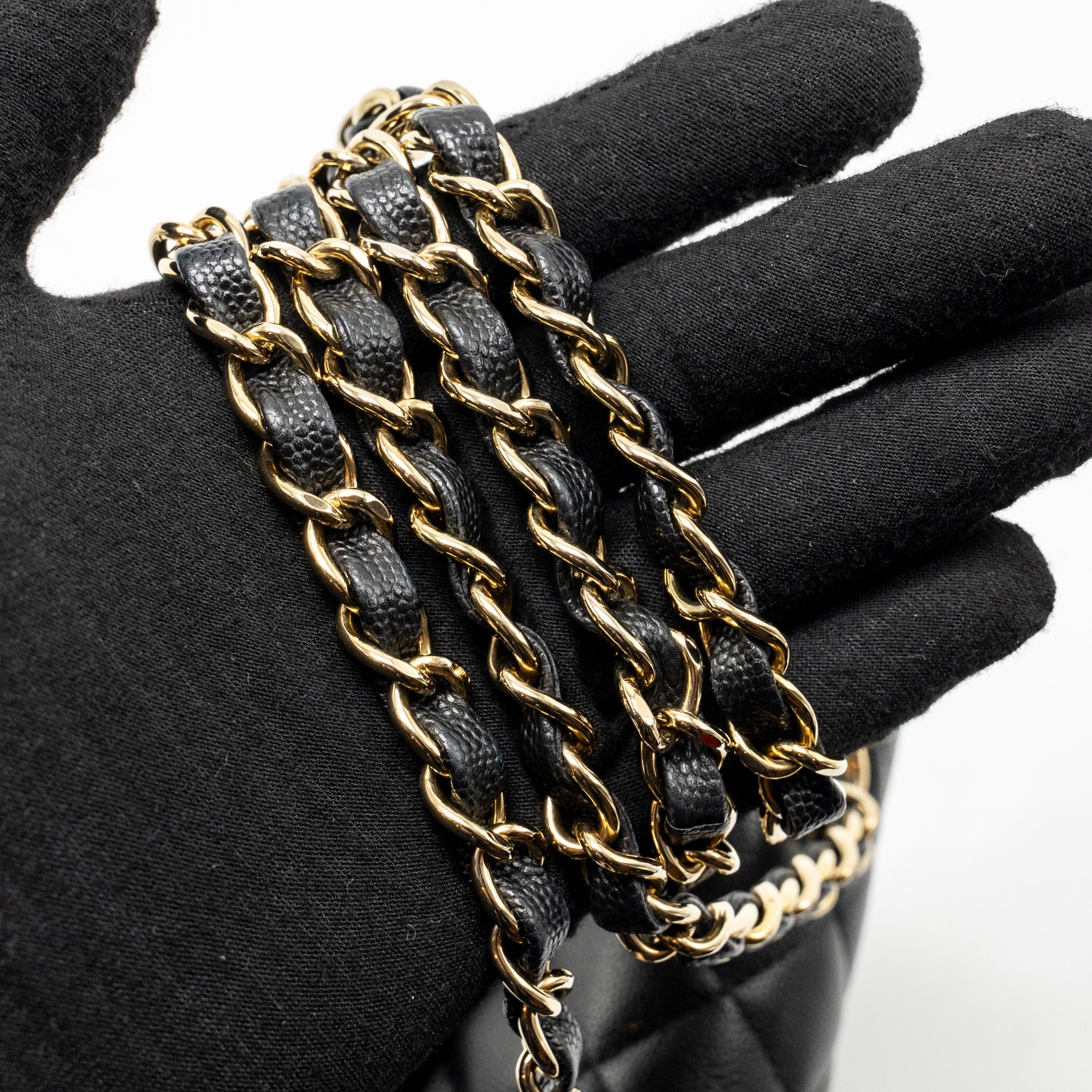 CHANEL MINI SQUARE FLAP BAG CAVIAR BLACK LGHW