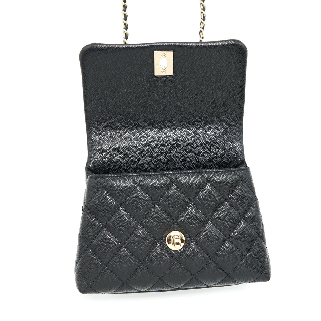 CHANEL MINI COCO HANDLE CAVIAR BLACK LGHW