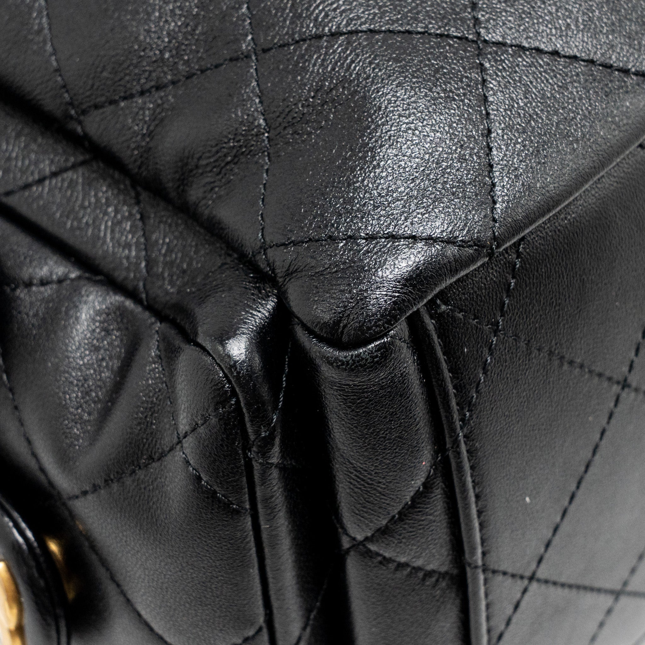 CHANEL 25C MAXI HOBO BAG LAMBSKIN BLACK GHW (MICROCHIP)