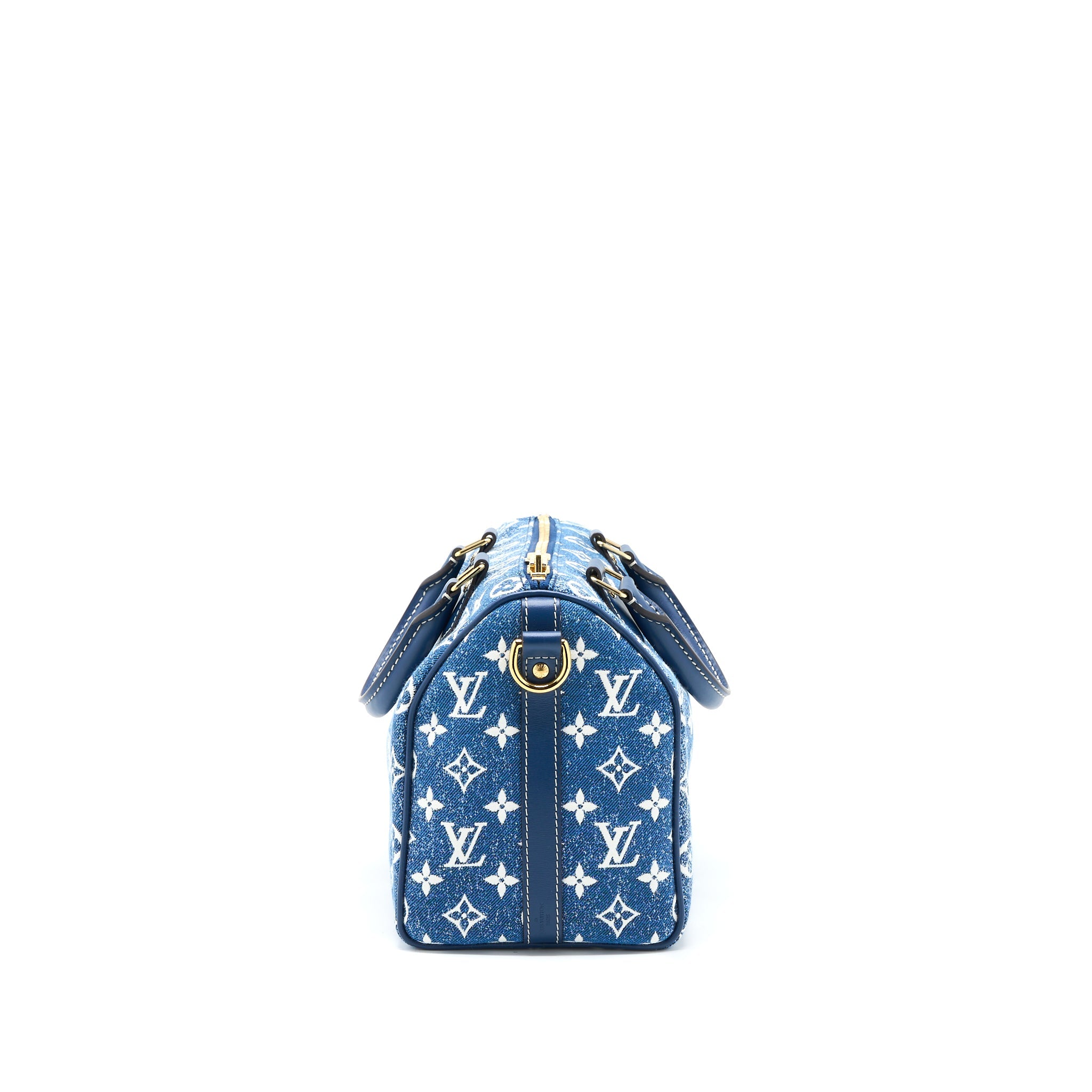LOUIS VUITTON LIMITED EDITION SPEEDY BANDOULIERE 25 DENIM BLUE GHW (NEW VERSION)