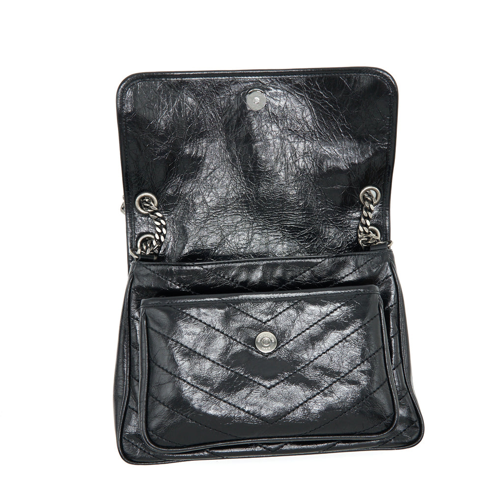 SAINT LAURENT/YSL MEDIUM NIKI BAG CALFSKIN BLACK SHW