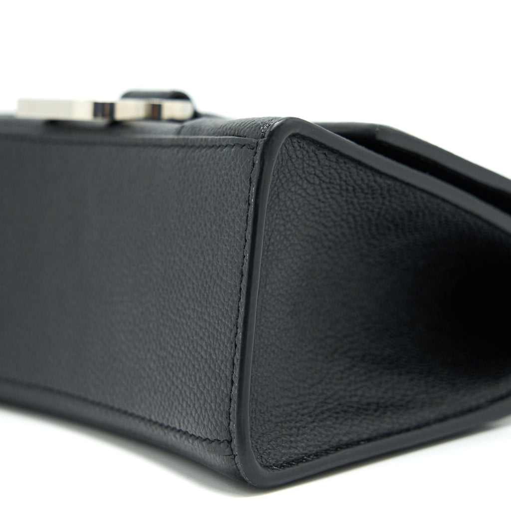 BALENCIAGA HOURGLASS AS GRAINED CALFSKIN BLACK SHW