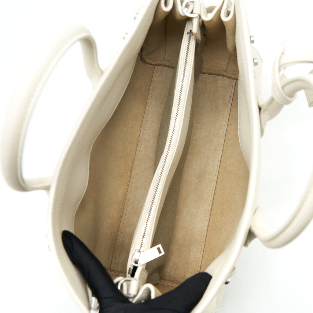 SAINT LAURENT (YSL) SAC DE JOUR TOTE BAG CALFSKIN WHITE SHW