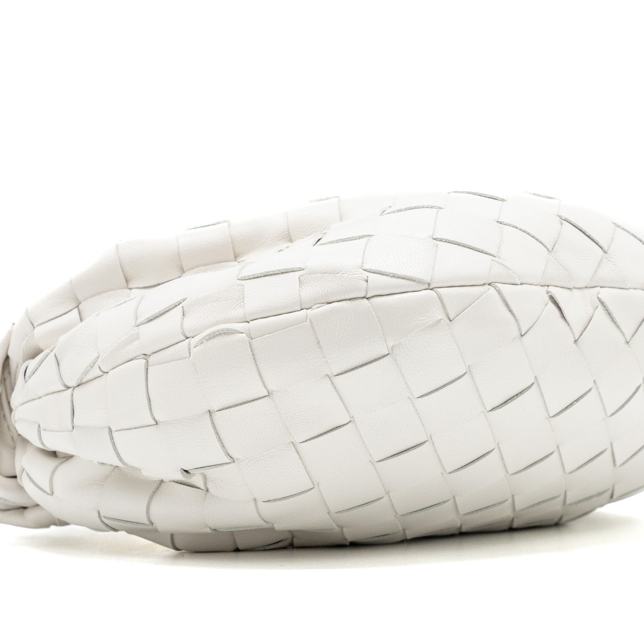 BOTTEGA VENETA MINI JODIE LAMBSKIN WHITE GHW