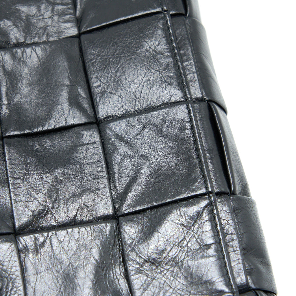 BOTTEGA VENETA CASSETTE BAG AGED CALFSKIN BLACK SHW