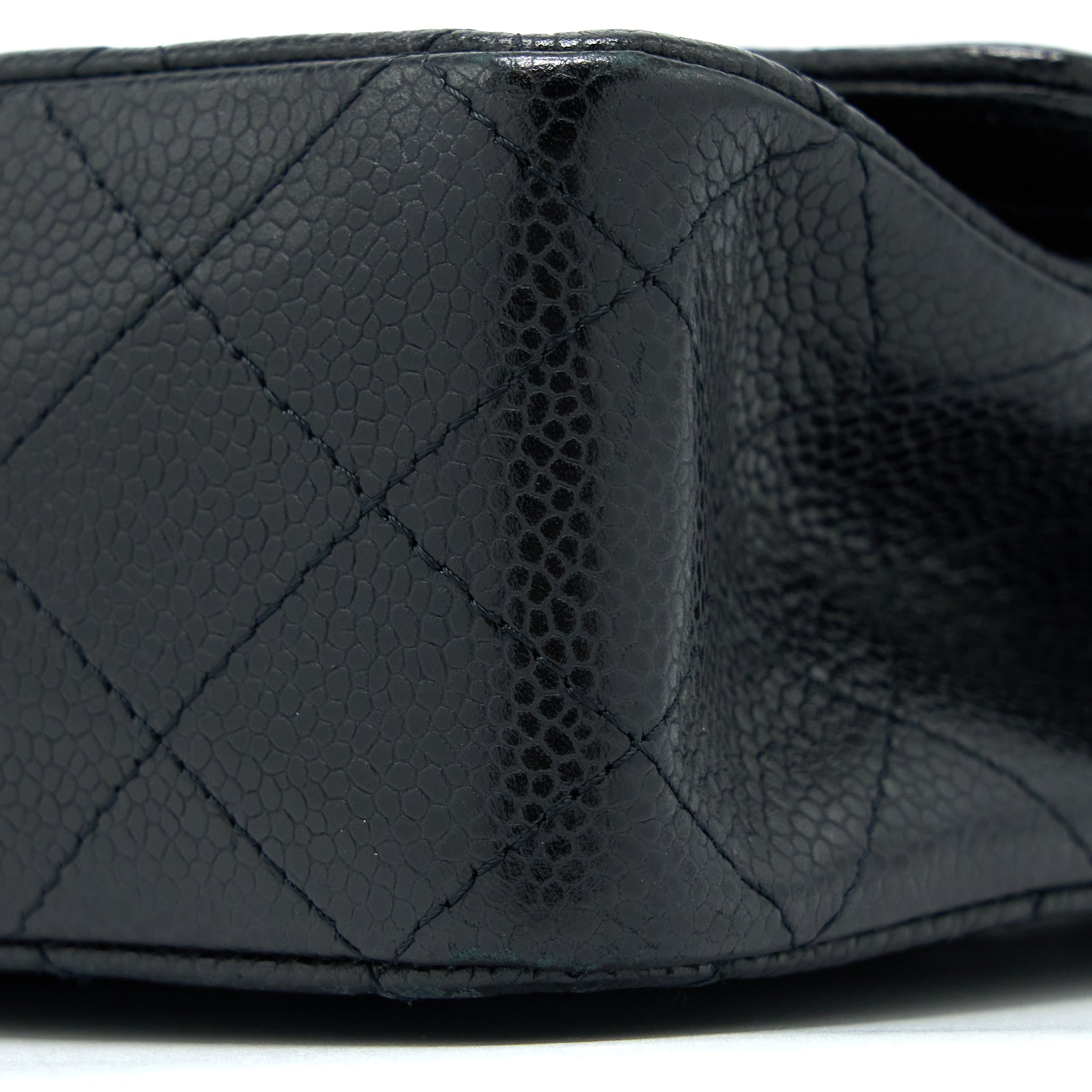 CHANEL MEDIUM CLASSIC DOUBLE FLAP BAG CAVIAR BLACK SHW