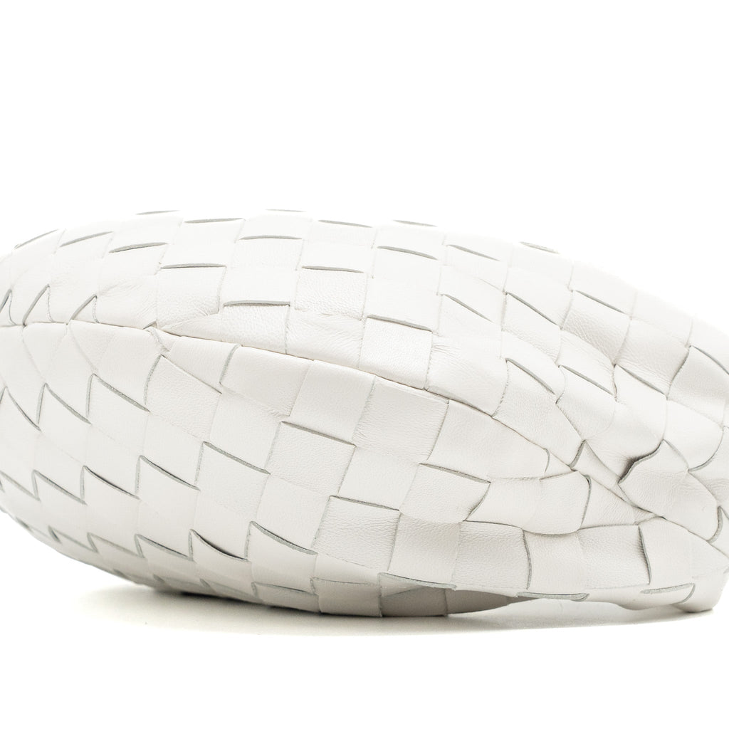 BOTTEGA VENETA MINI JODIE LAMBSKIN WHITE GHW