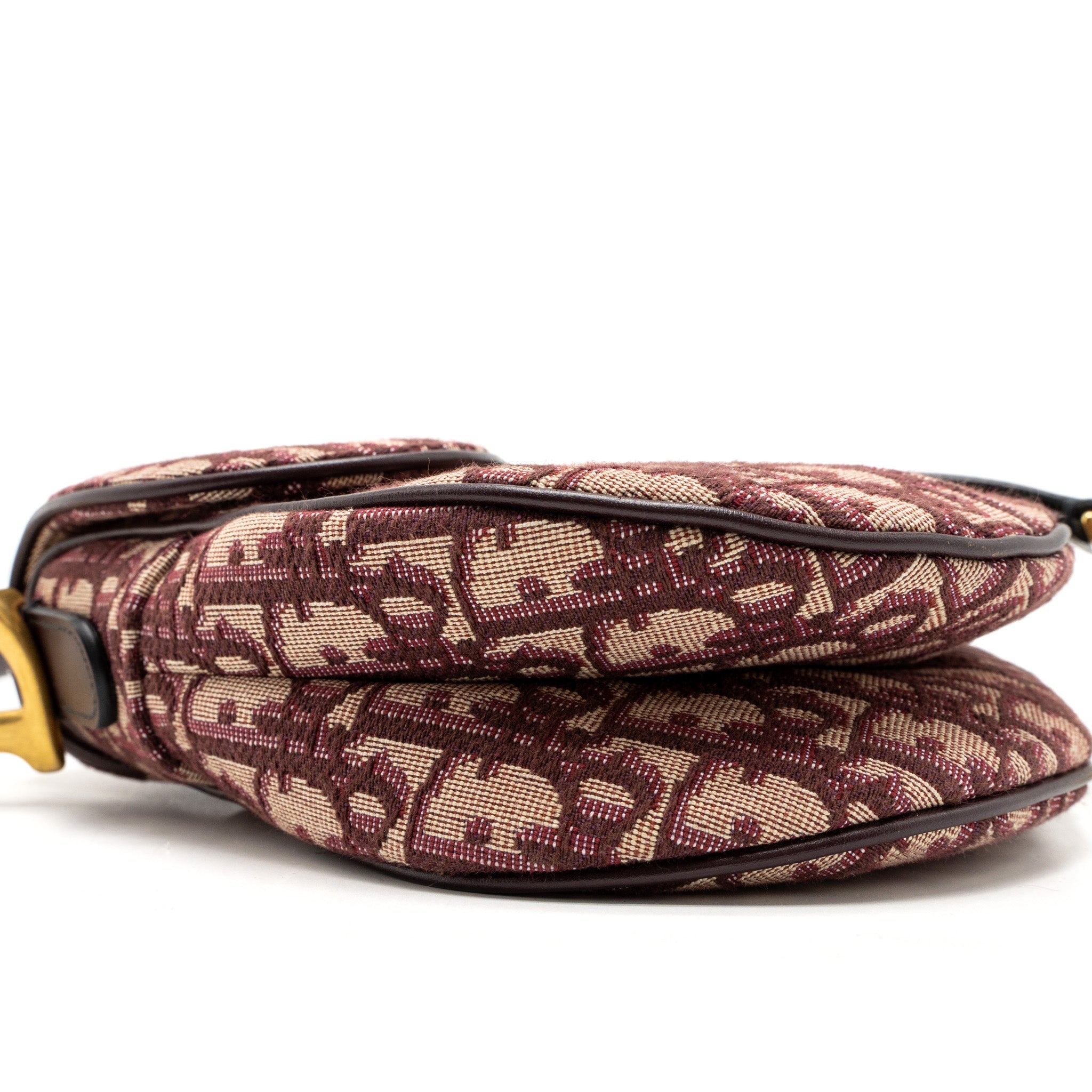 DIOR SADDLE BAG RED OBLIQUE EMBROIDERY GHW