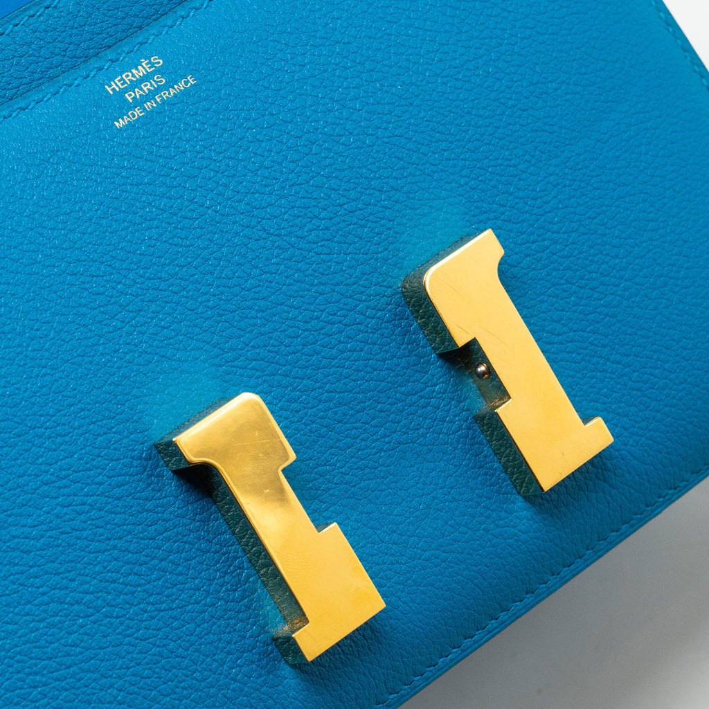 HERMES MINI CONSTANCE EVERCOLOR B3 BLEU ZANZIBAR GHW