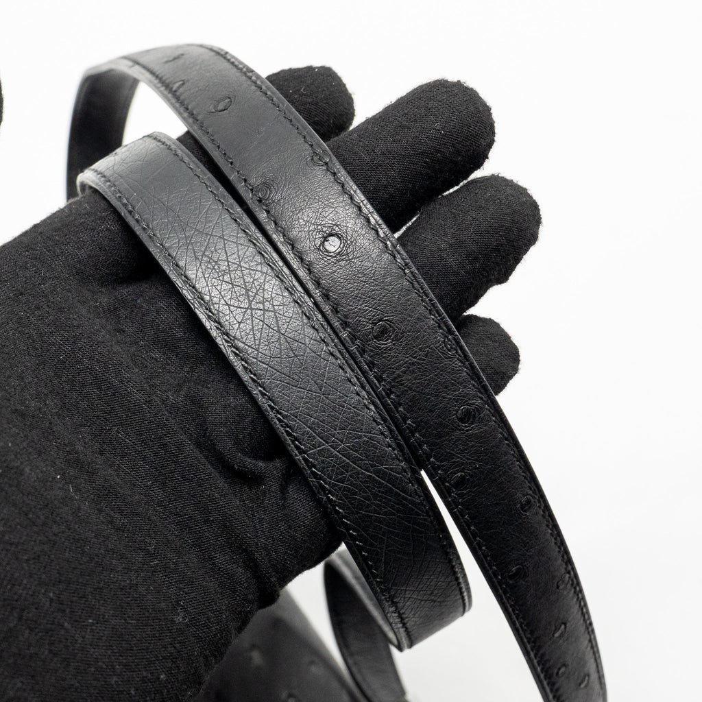 HERMES CONSTANCE 24 OSTRICH BLACK SHW
