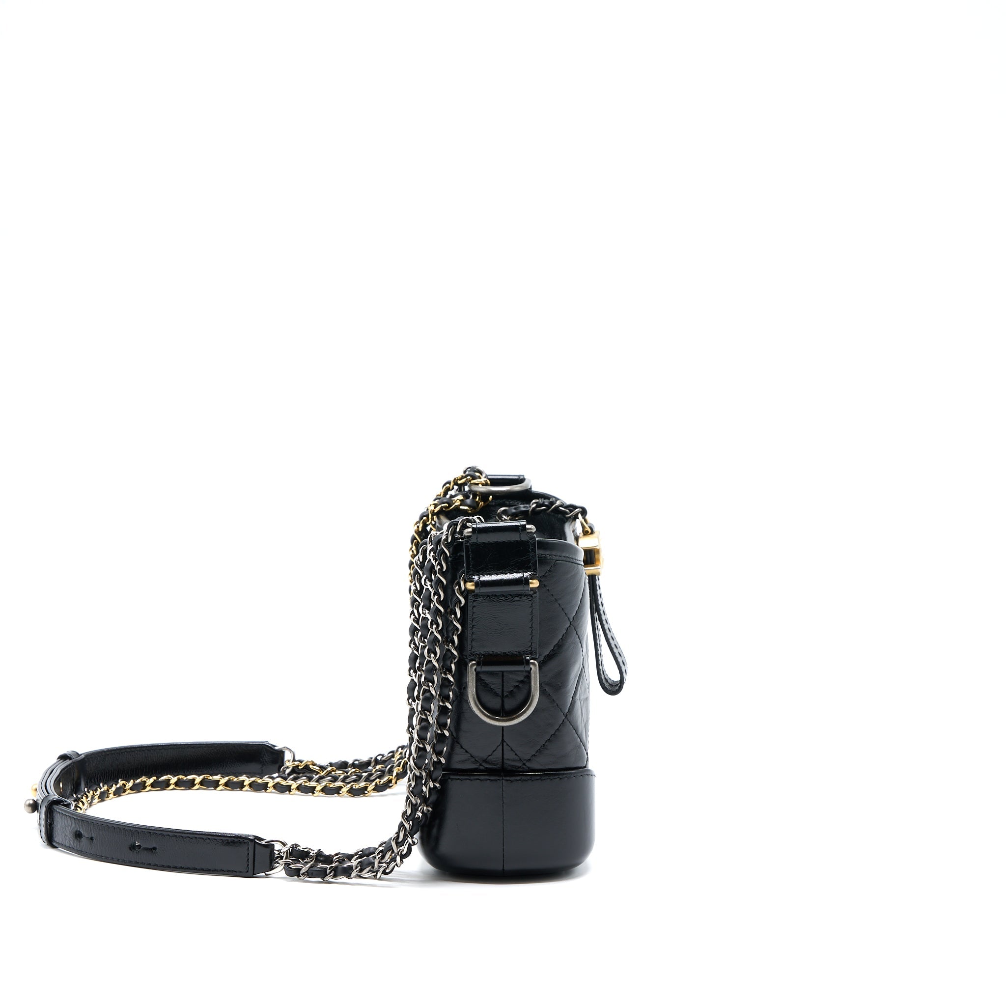 CHANEL SMALL GABRIELLE HOBO BAG BLACK WITH MULTICOLOUR HARDWARE