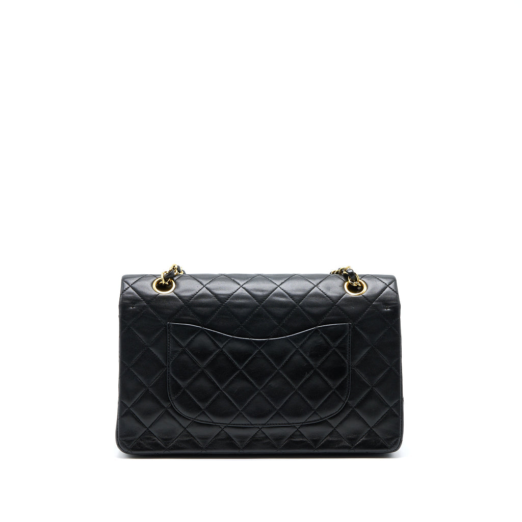 CHANEL VINTAGE MEDIUM FLAP BAG LAMBSKIN BLACK GHW