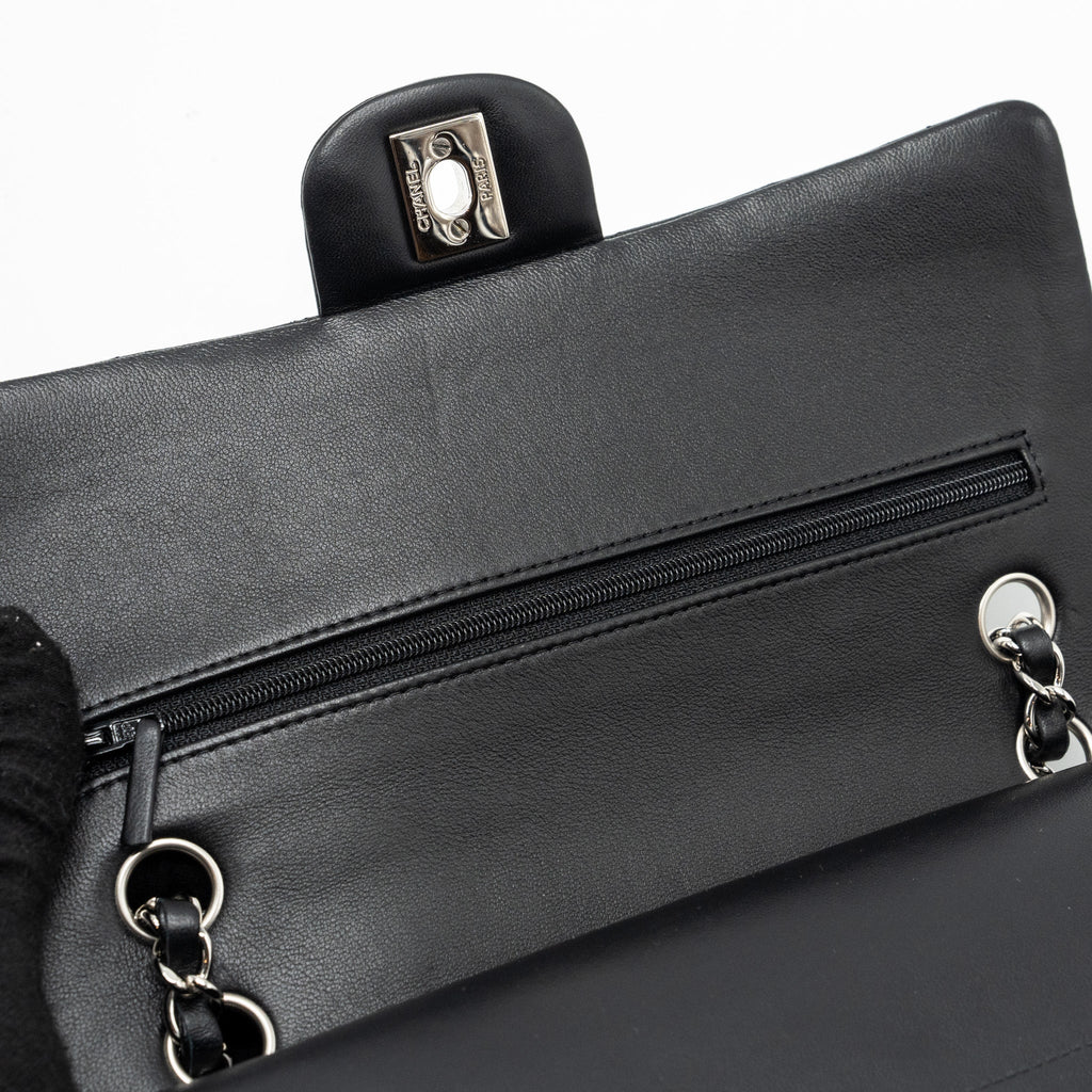 CHANEL MEDIUM CLASSIC DOUBLE FLAP BAG LAMBSKIN BLACK SHW