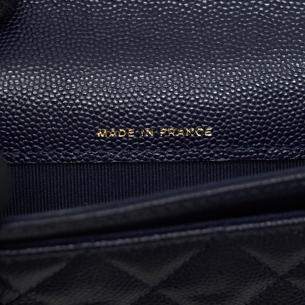 CHANEL CLASSIC FLAP CARD HOLDER CAVIAR NAVY LGHW