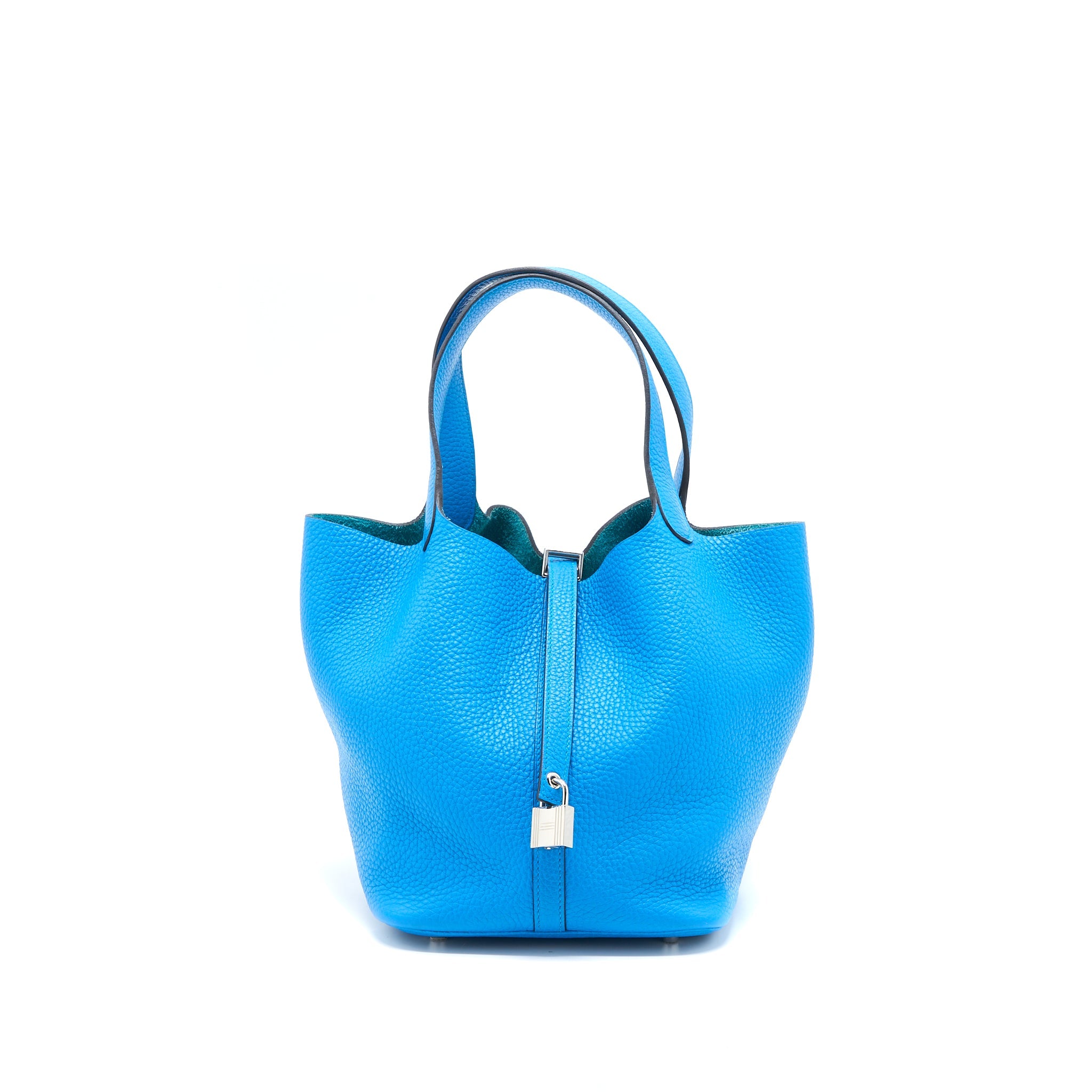 HERMES PICOTIN 22 LOCK BAG CLEMENCE T7 BLUE HYDRA SHW