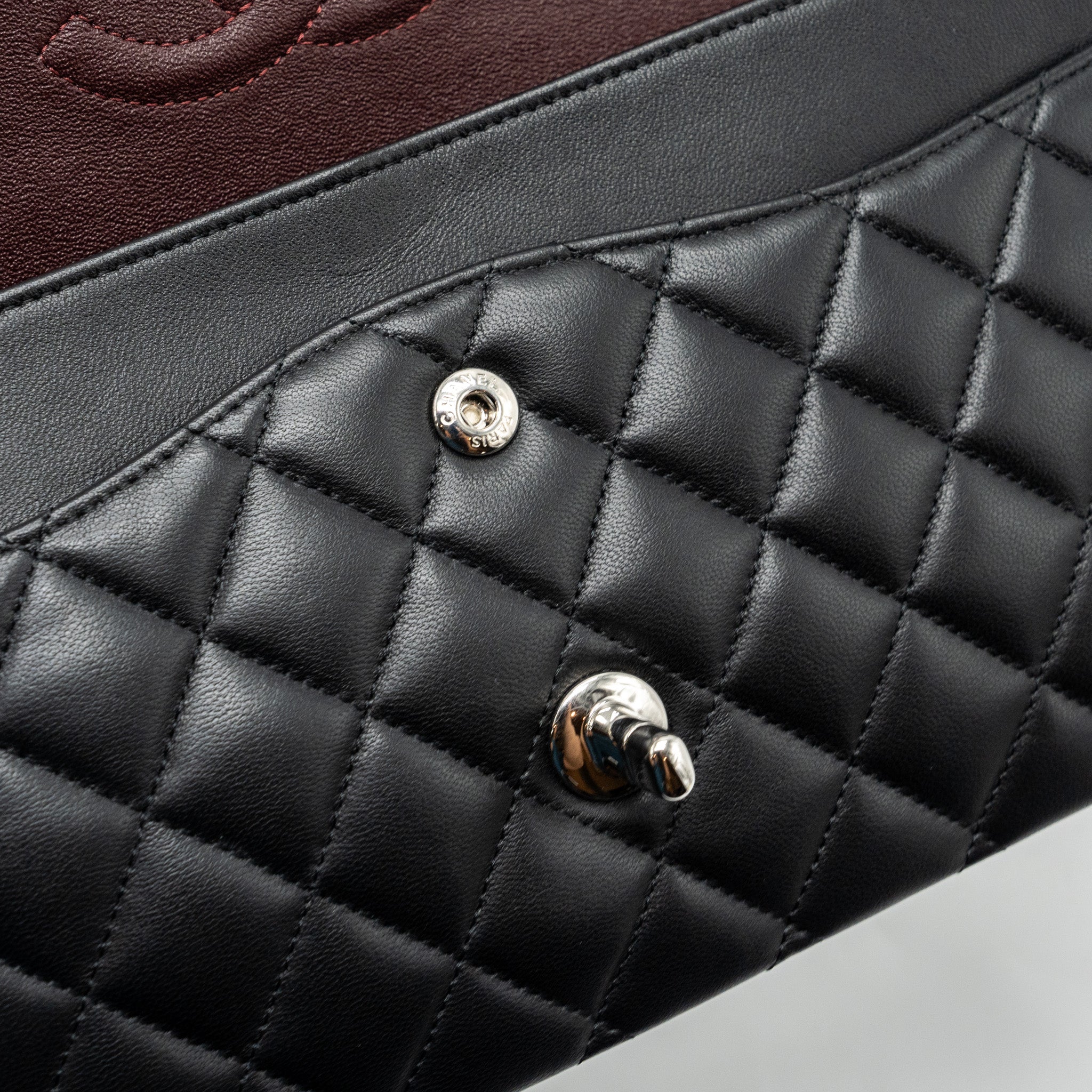 CHANEL MEDIUM CLASSIC DOUBLE FLAP BAG LAMBSKIN BLACK SHW
