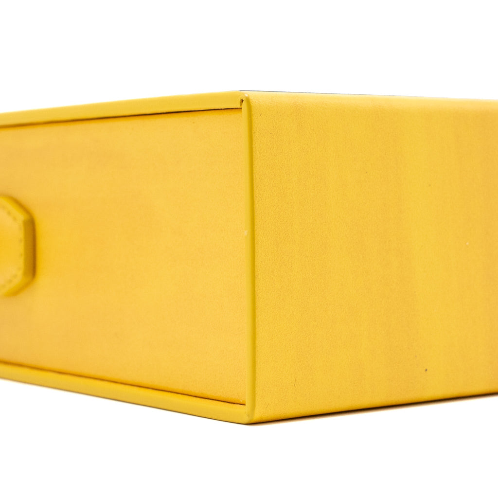 FENDI VERTICAL BOX SHOULDER BAG CALFSKIN YELLOW GHW