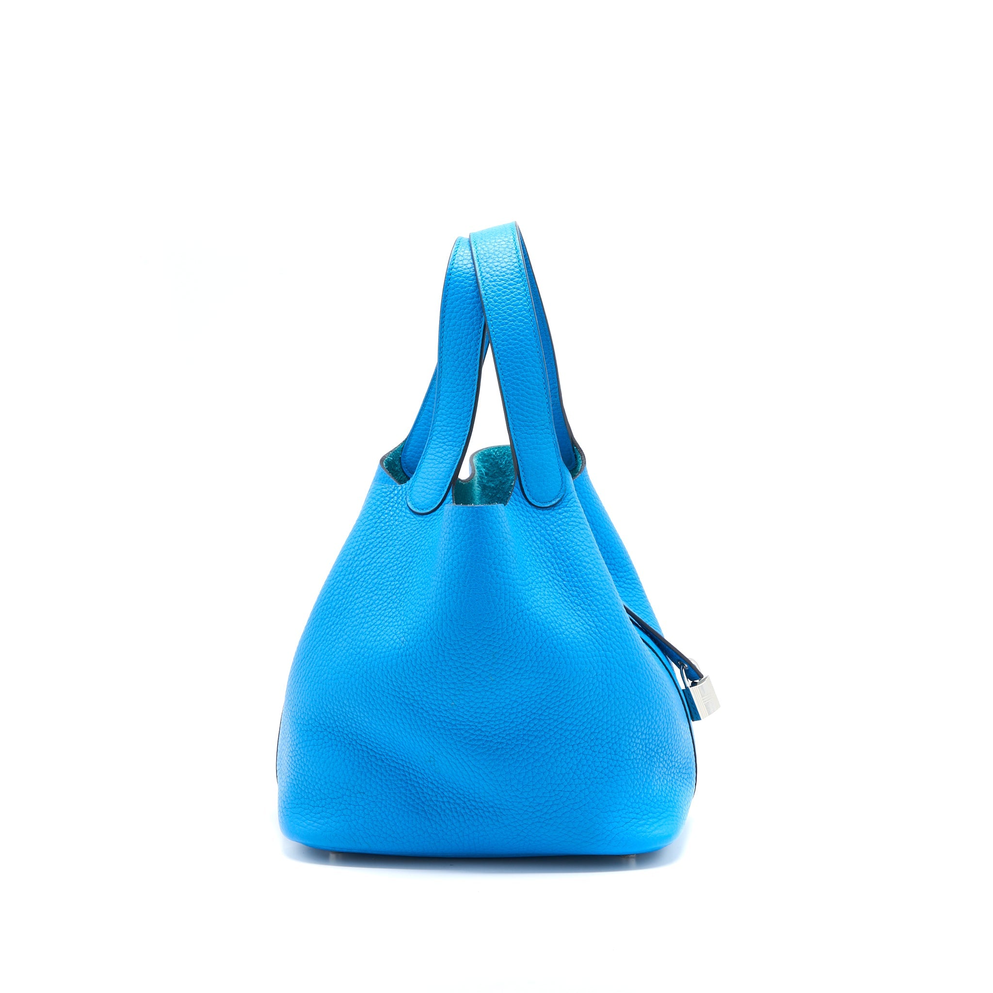 HERMES PICOTIN 22 LOCK BAG CLEMENCE T7 BLUE HYDRA SHW