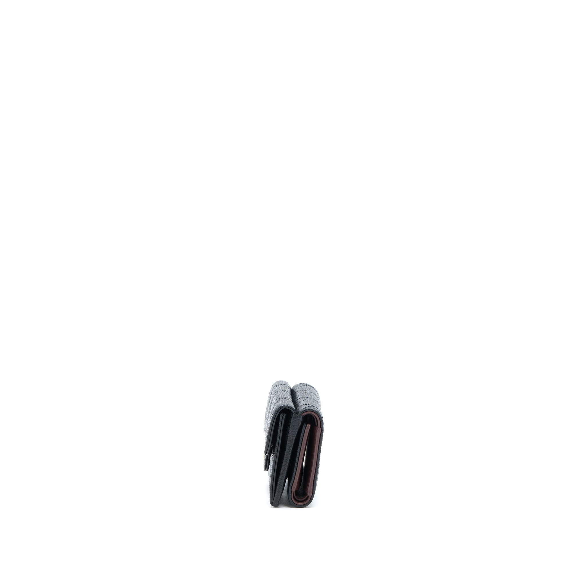 CHANEL SMALL COMPACT WALLET CAVIAR BLACK LGHW