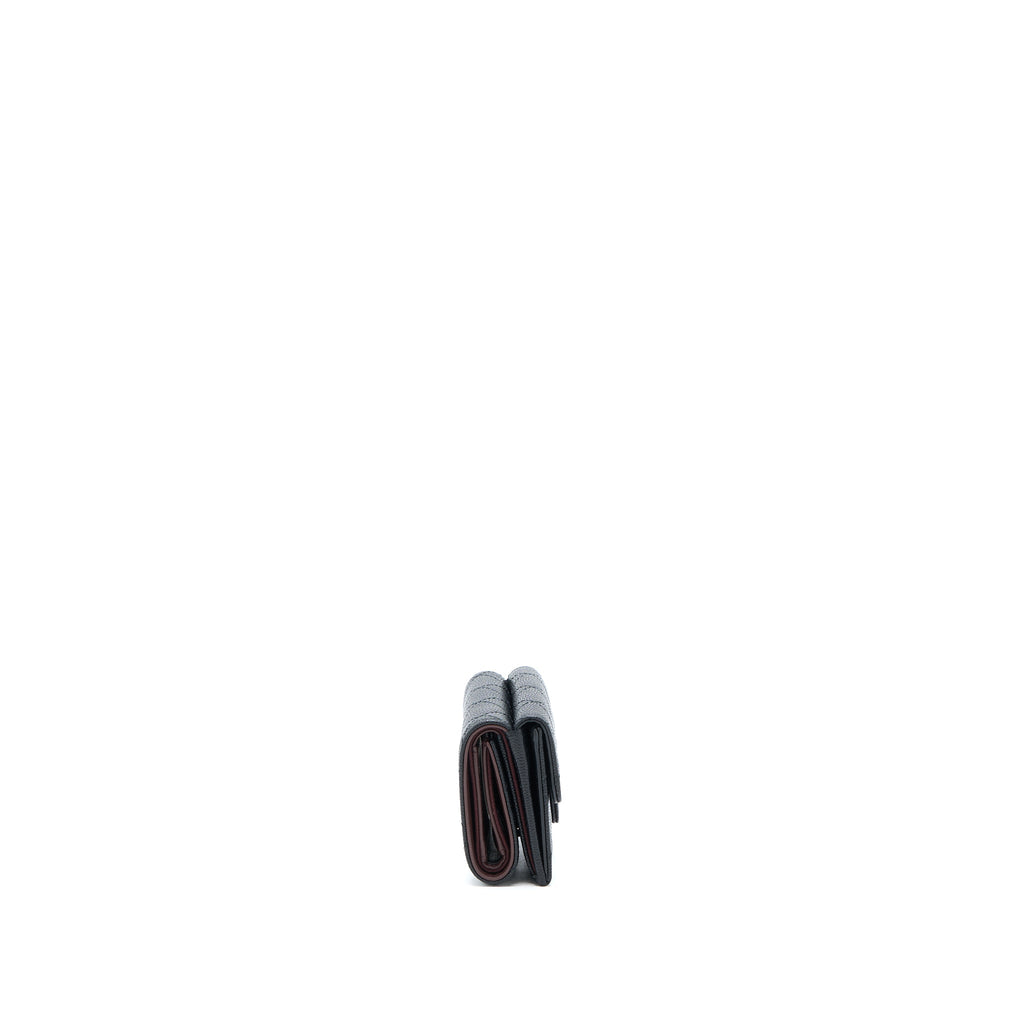 CHANEL SMALL COMPACT WALLET CAVIAR BLACK LGHW