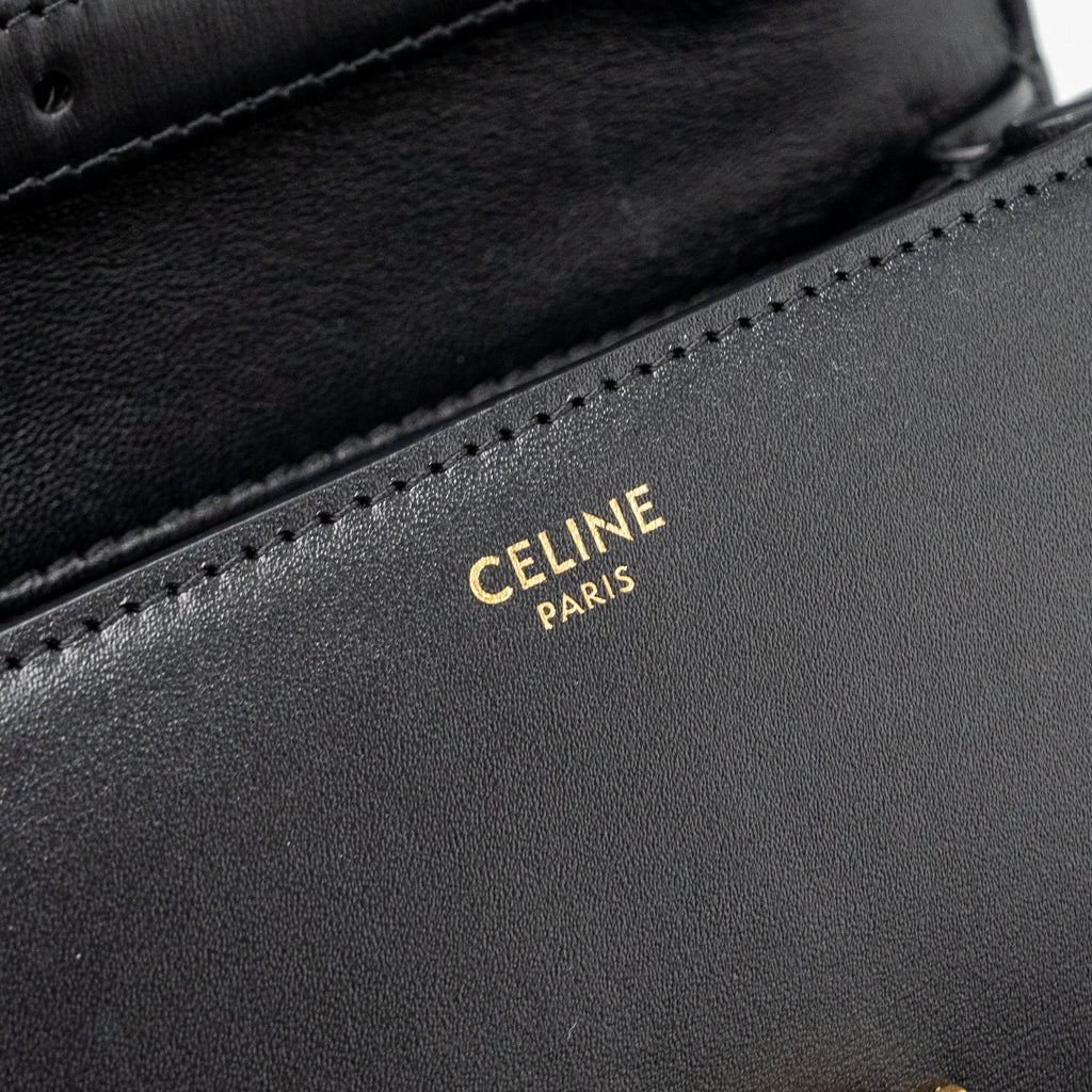 CELINE MINI CLASSIC BOX BAG CALFSKIN BLACK GHW
