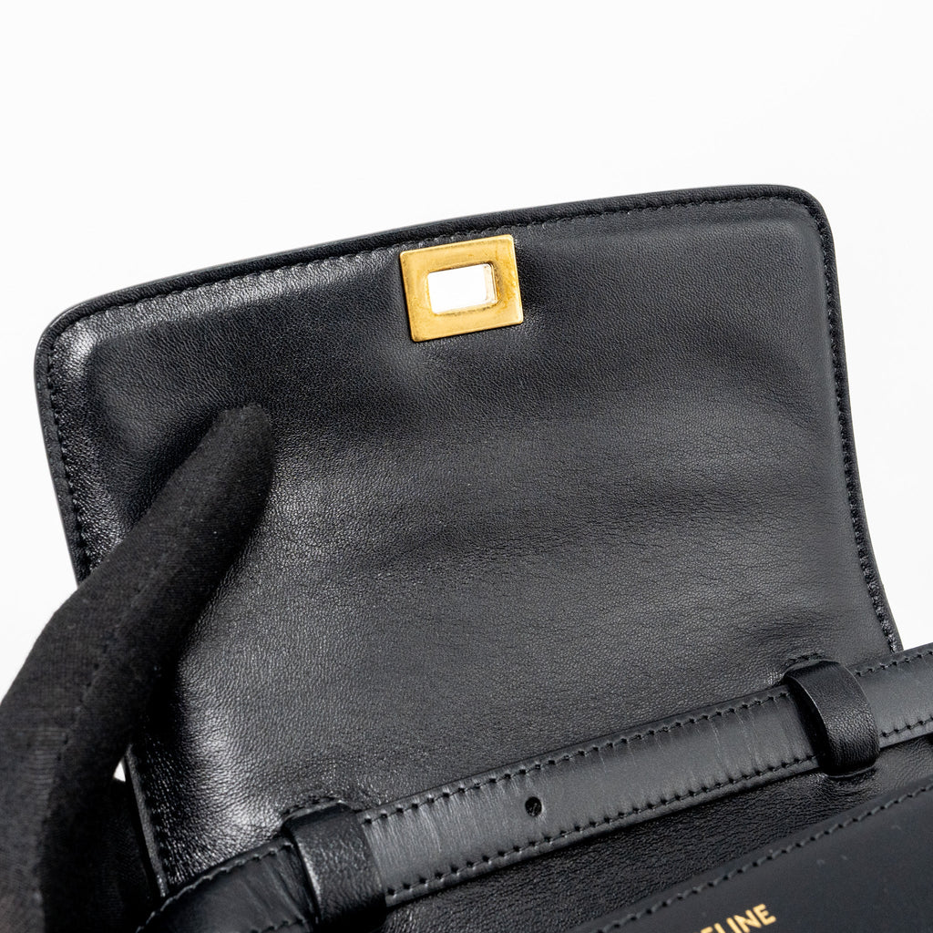 CELINE MINI CLASSIC BOX BAG CALFSKIN BLACK GHW