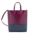 CELINE SMALL VERTICAL CABAS BAG PLUM/STEEL BLUE
