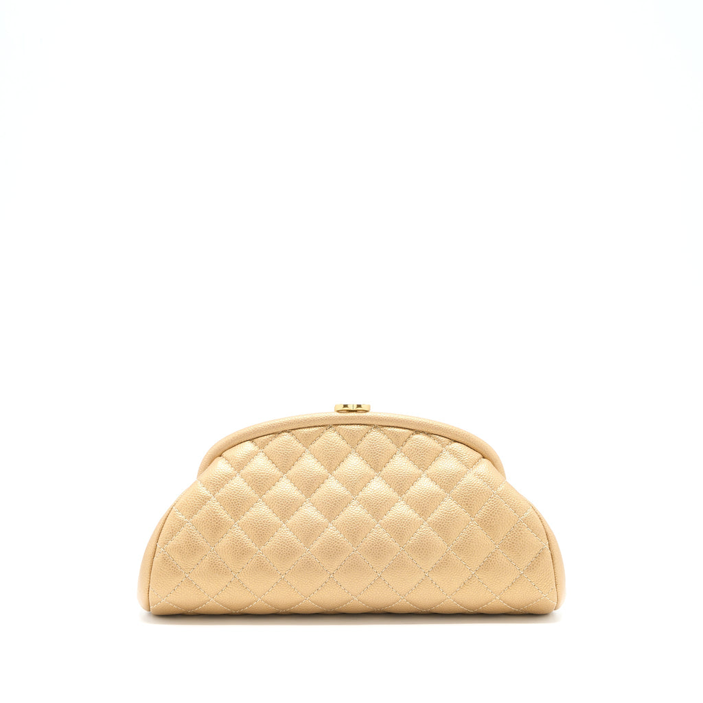 CHANEL TIMELESS CLUTCH CAVIAR GOLD BRUSHED GHW