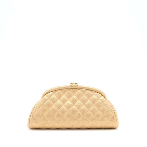 CHANEL TIMELESS CLUTCH CAVIAR GOLD BRUSHED GHW