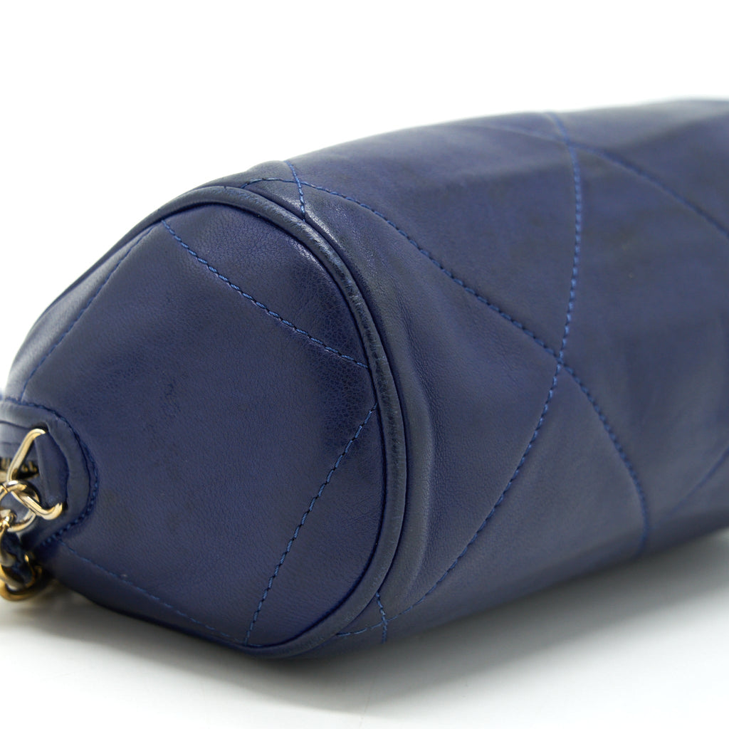 CHANEL VINTAGE BARREL BAG LAMBSKIN NAVY GHW