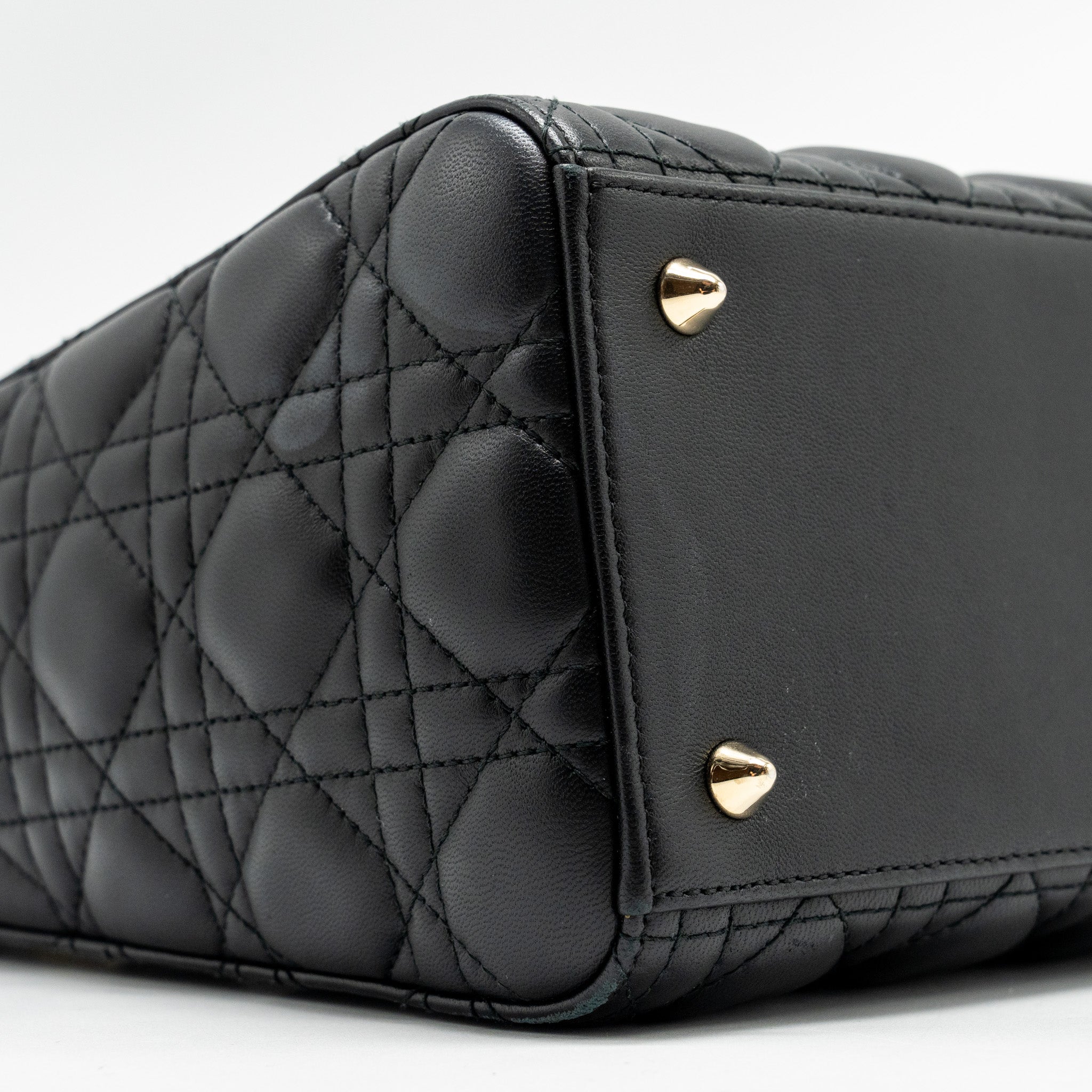 DIOR MEDIUM LADY DIOR LAMBSKIN BLACK LGHW