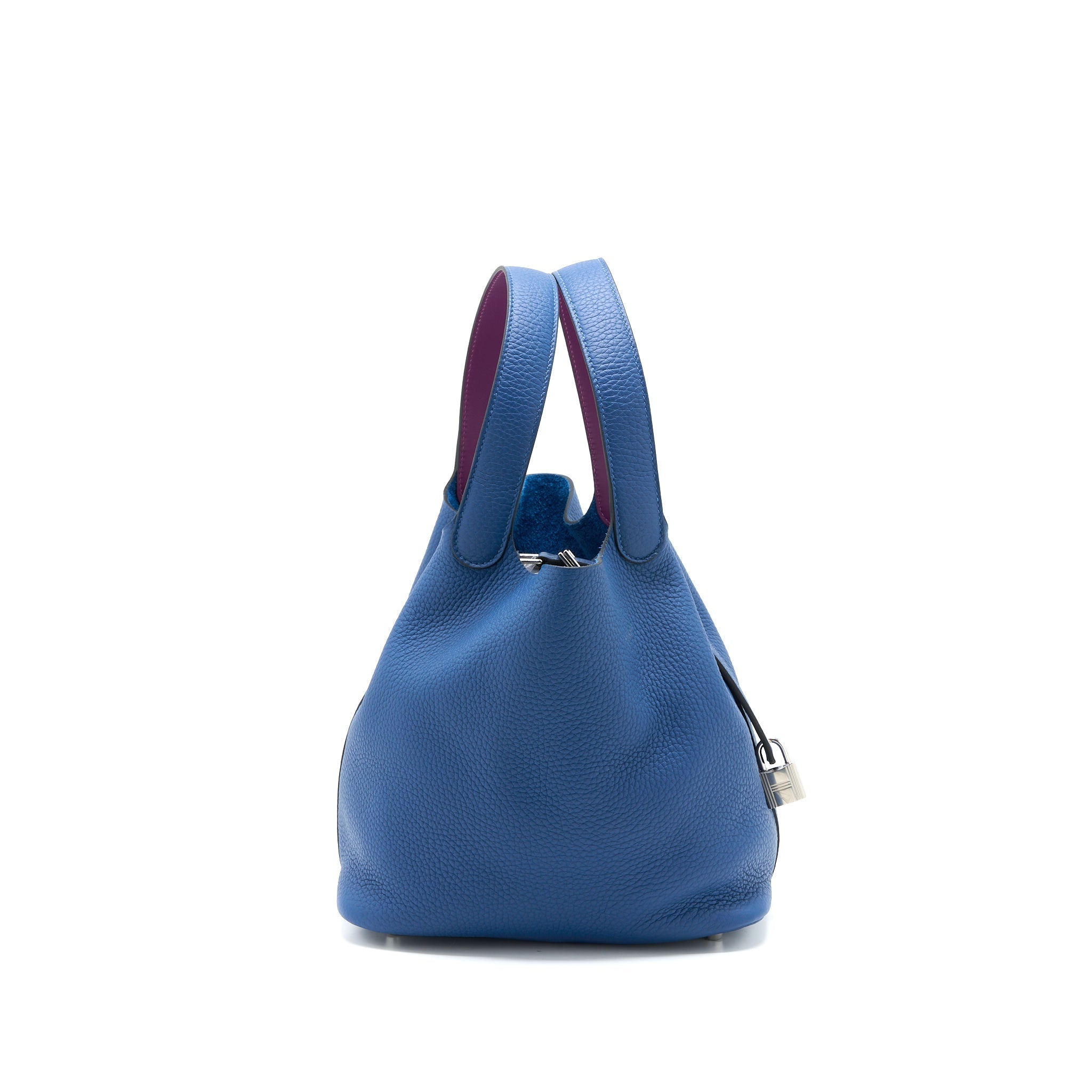 HERMES PICOTIN 22 LOCK BAG CLEMENCE DEEP BLUE/ANEMONE SHW