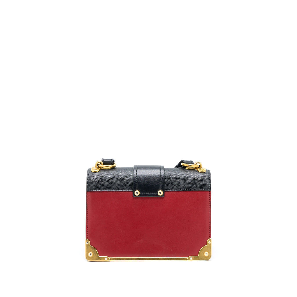 PRADA CASHIER BAG CALFSKIN RED /BLACK GHW