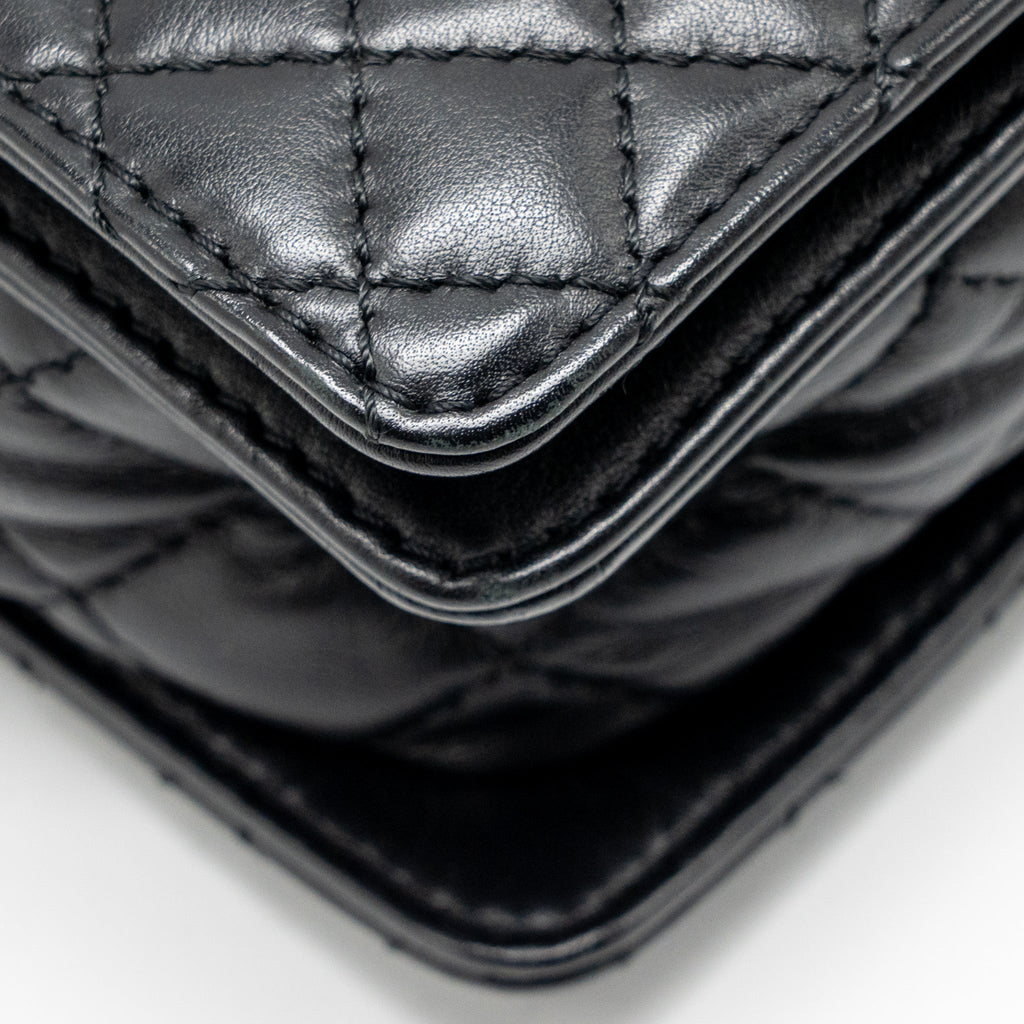 CHANEL MULTI CHAIN BOY BAG CALFSKIN/TWEED BLACK SHW