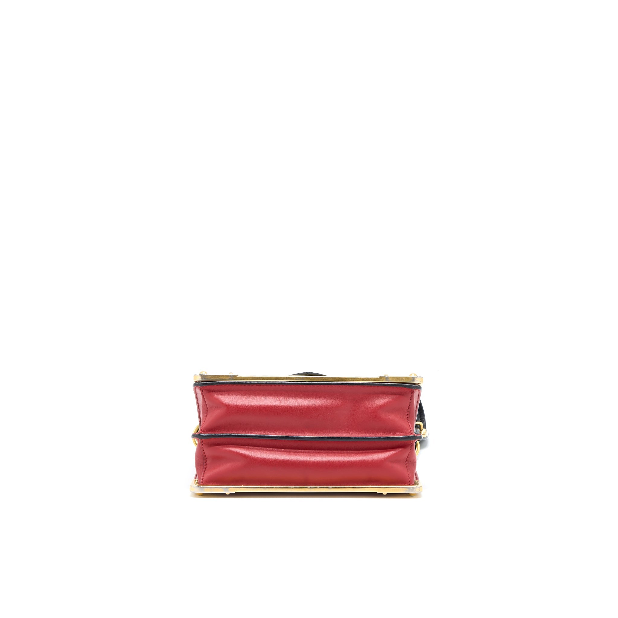 PRADA CASHIER BAG CALFSKIN RED /BLACK GHW