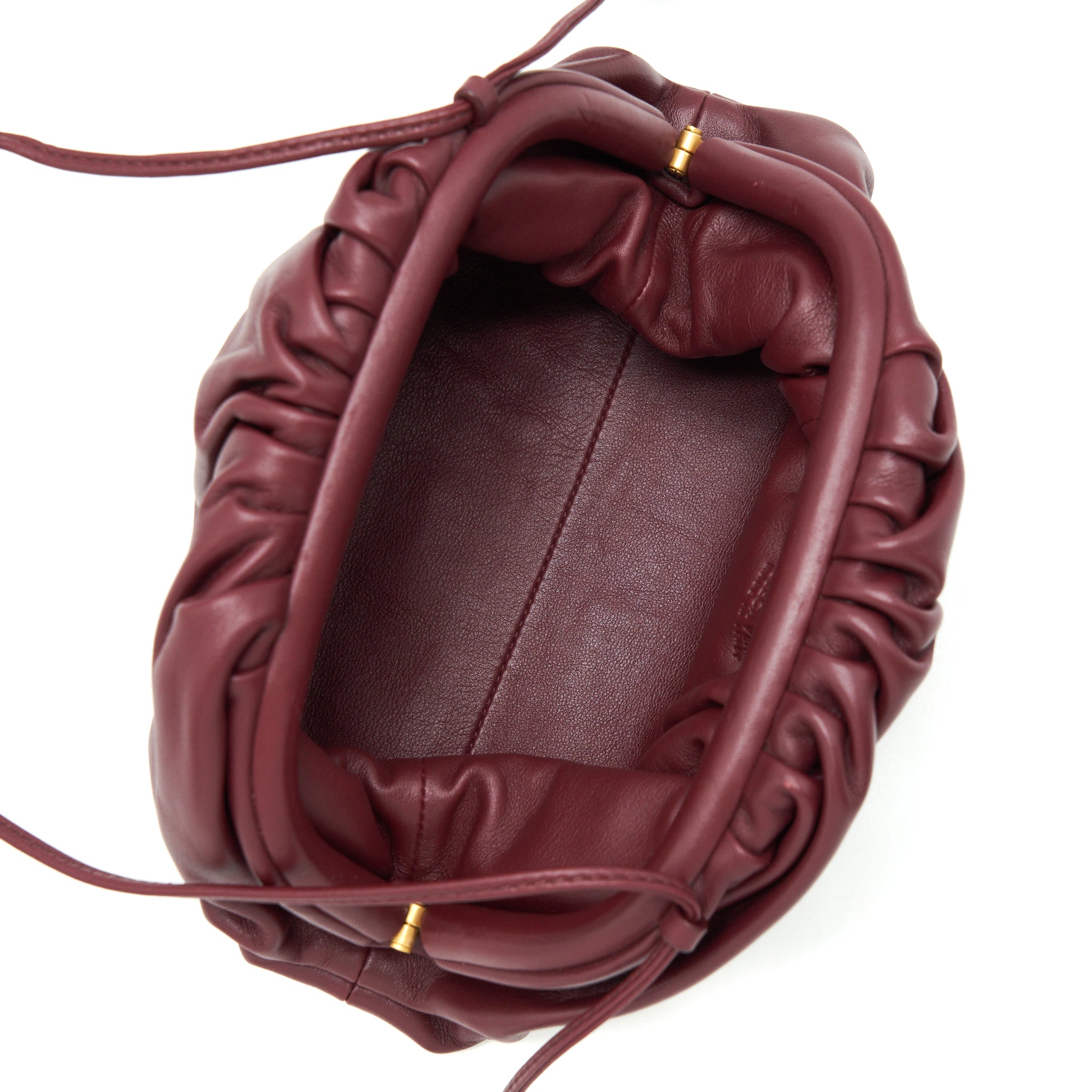 BOTTEGA VENETA THE MINI POUCH DARK RED