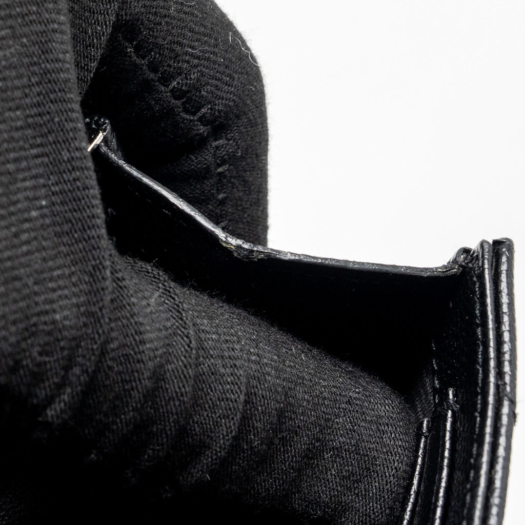 SAINT LAURENT ENVELOP CHAIN BAG GRAINED CALFSKIN BLACK SHW