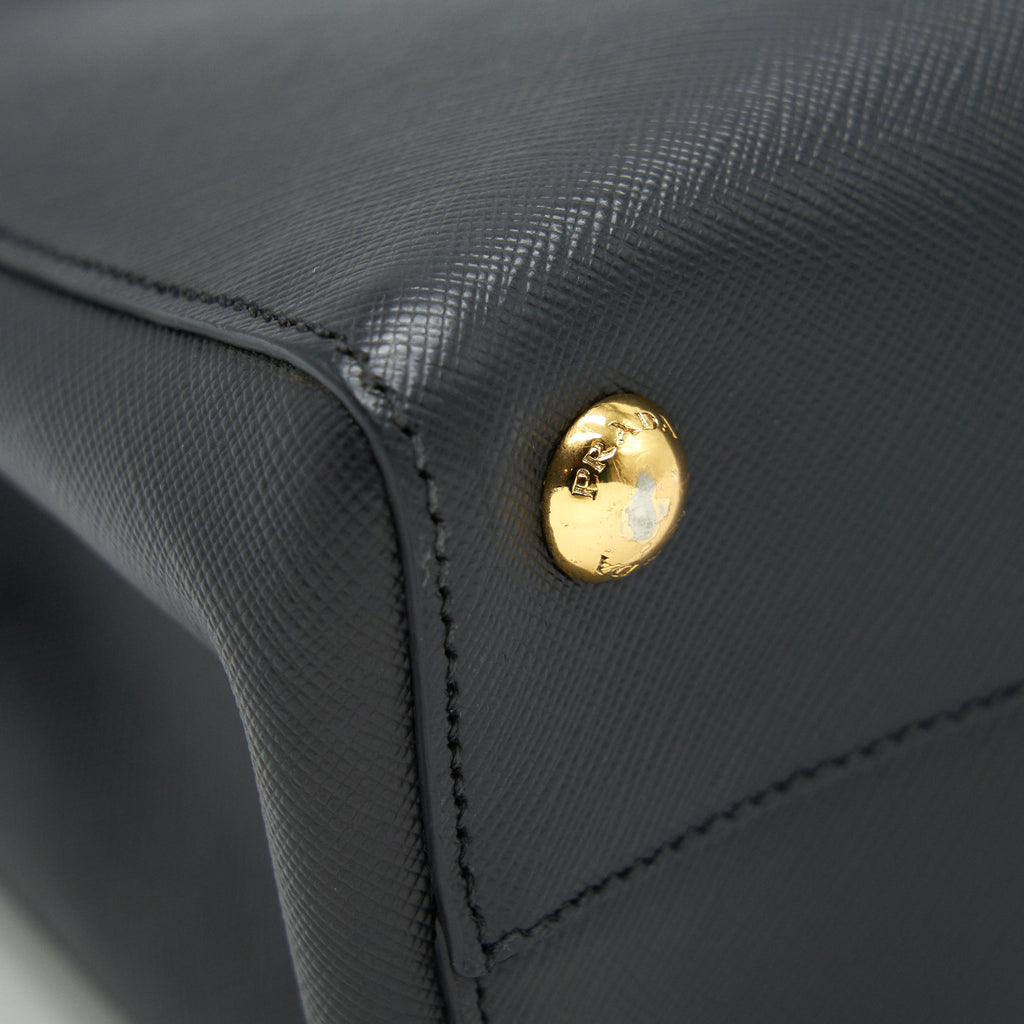 PRADA SAFFIANO LUX LEATHER TOTE BAG NERO