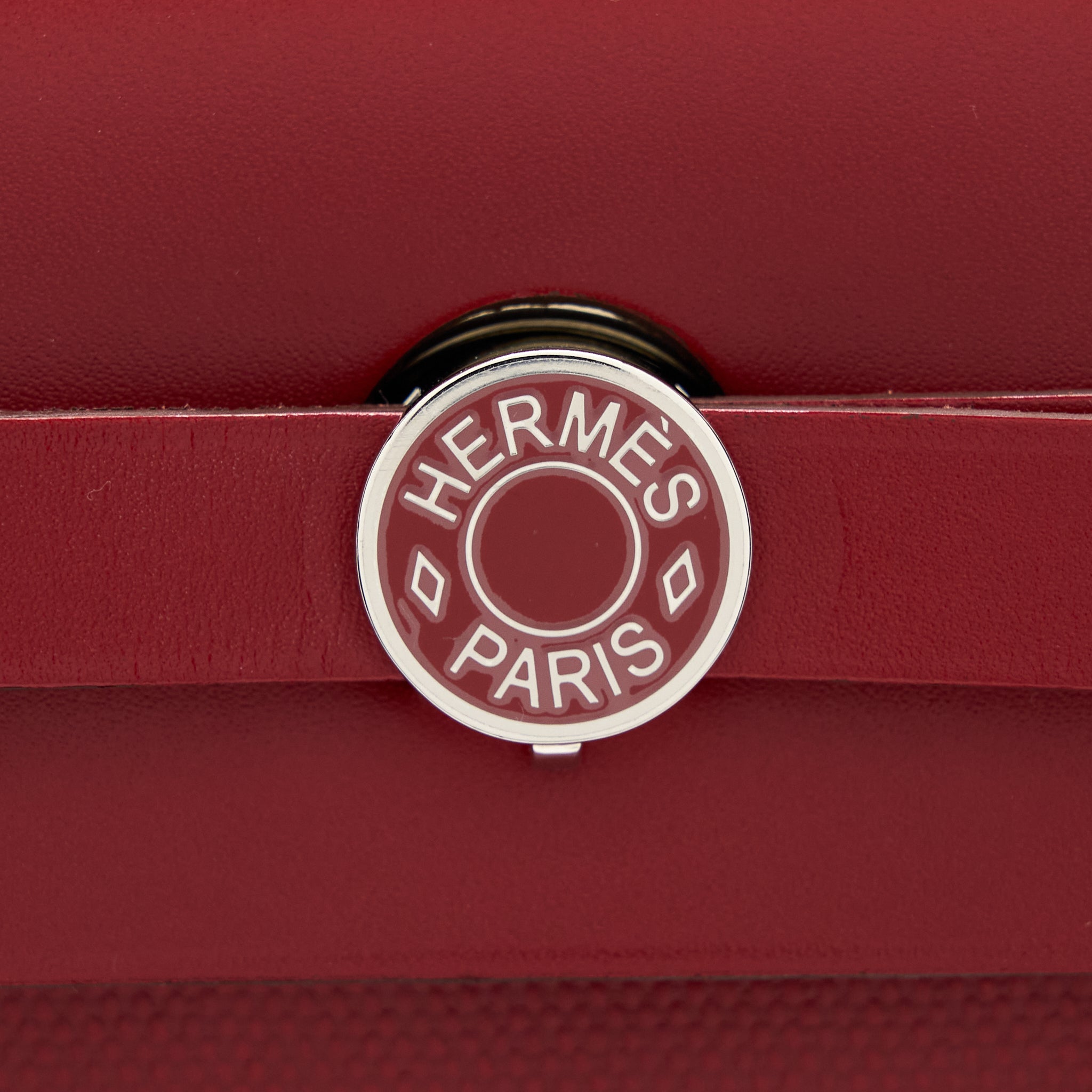 HERMES HERBAG ZIP 31 BAG BERLINE CANVAS ROUGE PIMENT SHW