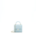 CHANEL 22P TOP HANDLE MINI VANITY ON CHAIN LAMBSKIN LIGHT BLUE LGHW