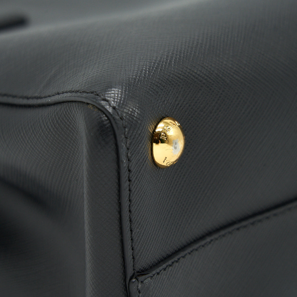 PRADA SAFFIANO LUX LEATHER TOTE BAG NERO