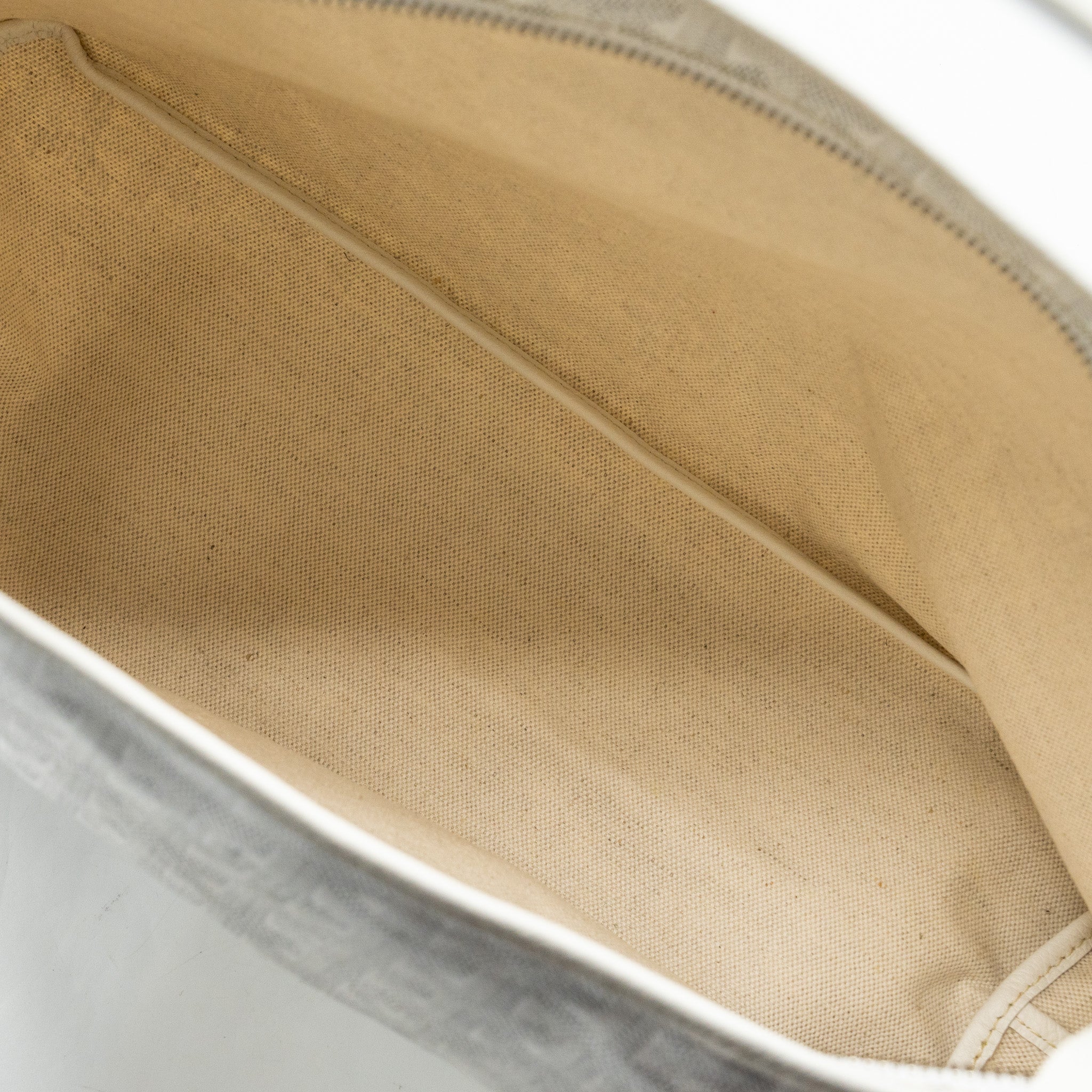 GOYARD BOHEME HOBO BAG GOYARDLINE CANVAS/CALFSKIN WHITE SHW