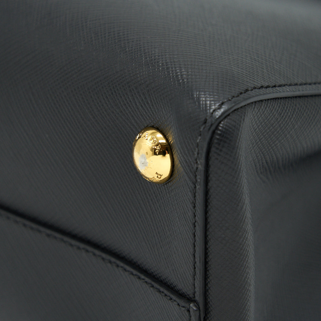 PRADA SAFFIANO LUX LEATHER TOTE BAG NERO