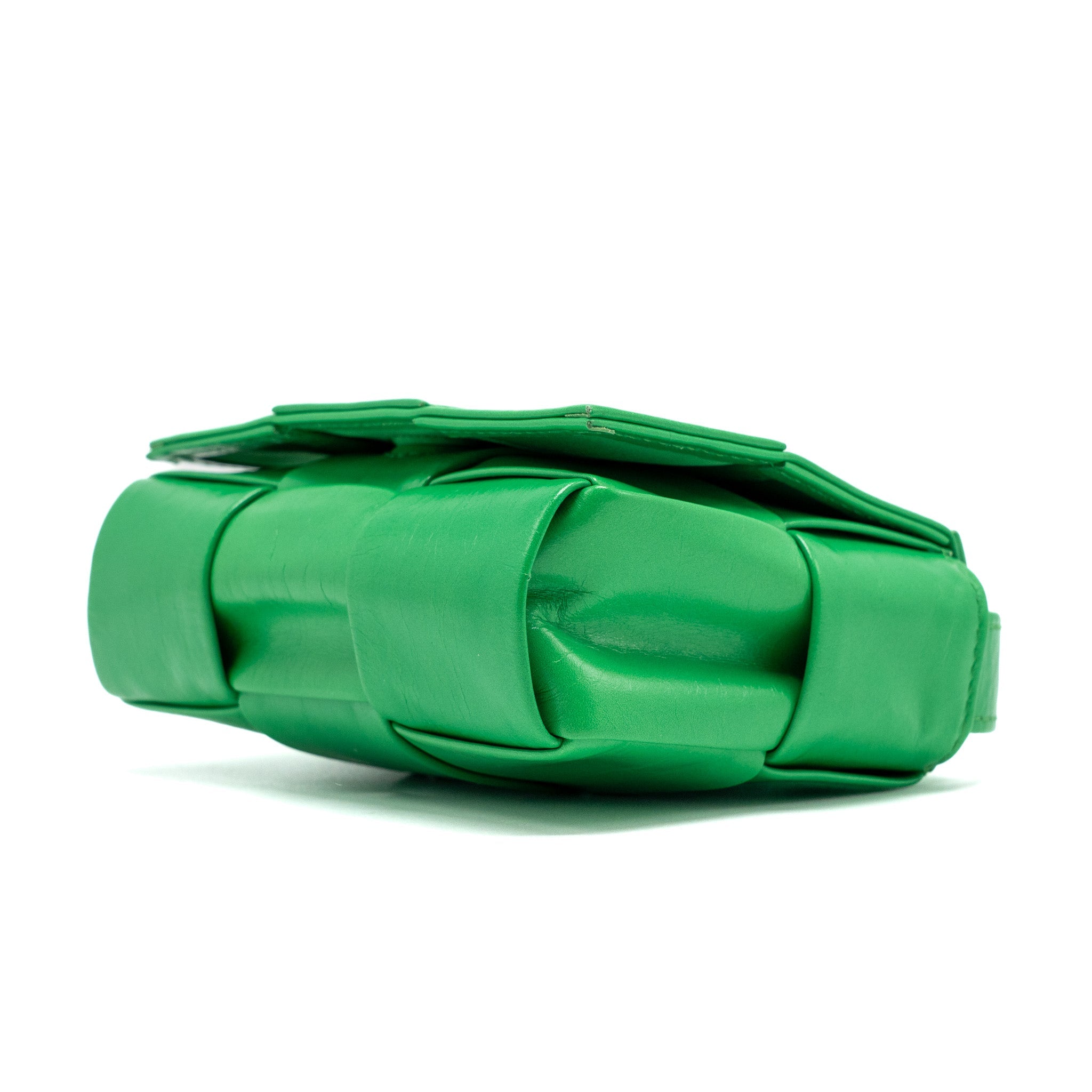 BOTTEGA VENETA INTRECCIO CASSETTE MINI BAG LAMBSKIN GREEN
