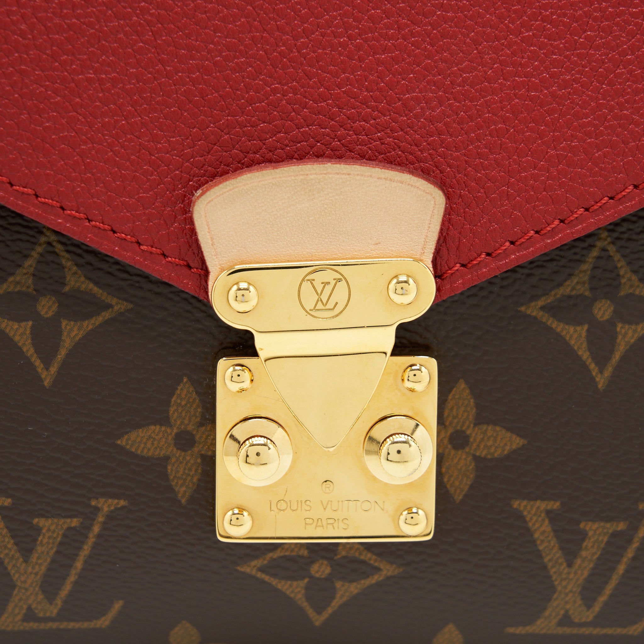 LOUIS VUITTON PALLAS CHAIN BAG CERISE MONOGRAM CANVAS/LEATHER GHW