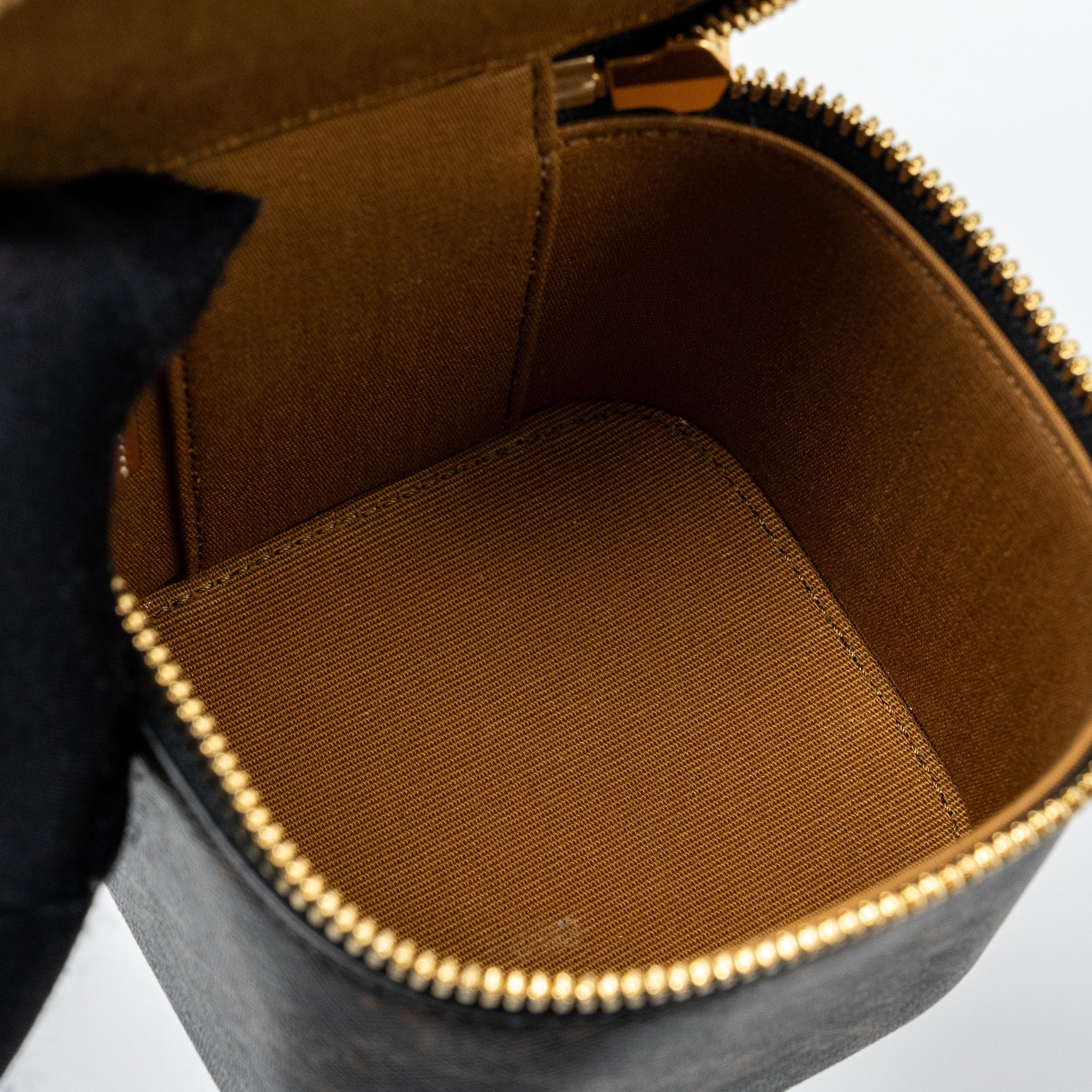 CELINE MINI VANITY CASE TRIOMPHE CANVAS/CALFSKIN TAN GHW