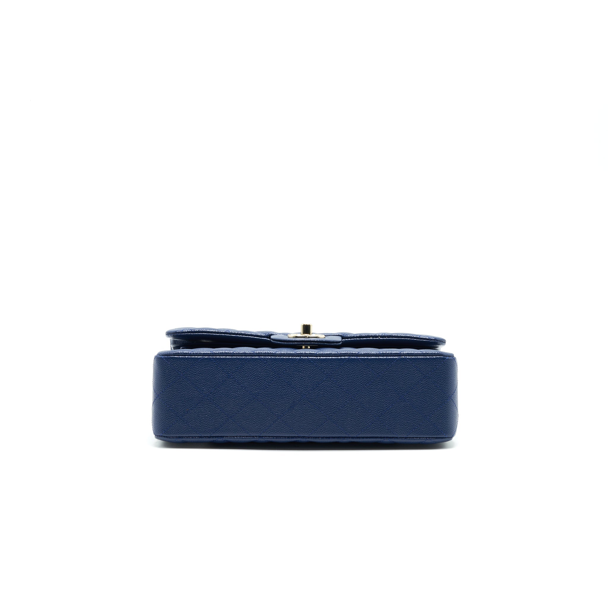 CHANEL CLASSIC SMALL DOUBLE FLAP CAVIAR NAVY LGHW