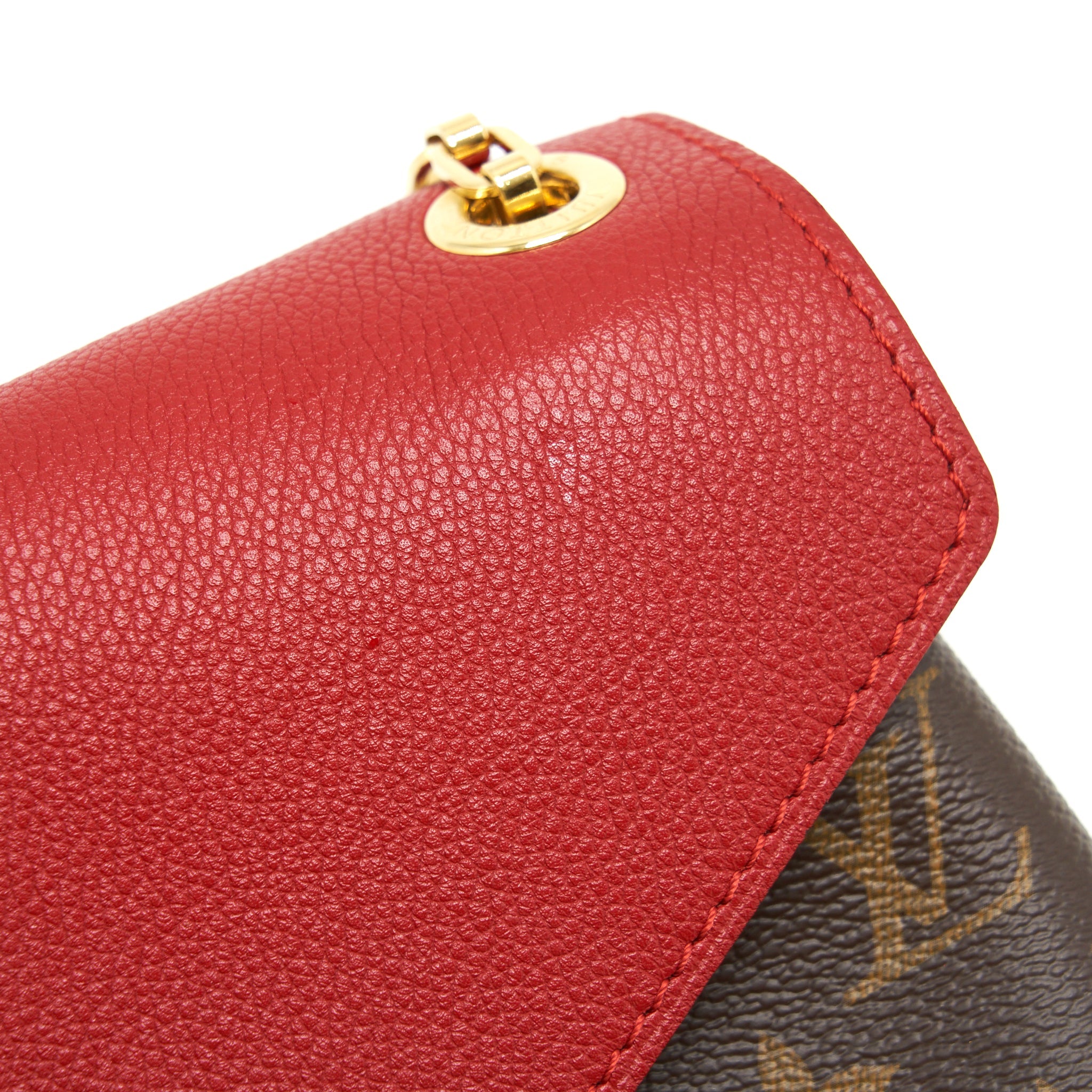 LOUIS VUITTON PALLAS CHAIN BAG CERISE MONOGRAM CANVAS/LEATHER GHW